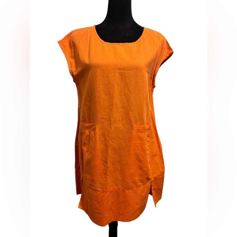 Zeaberg Orange Sleeveless Dress